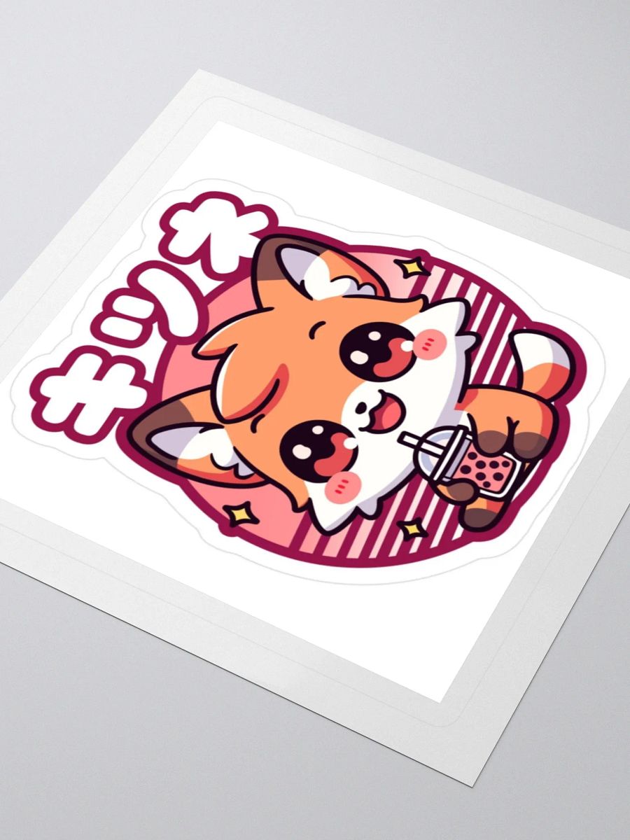 Bubble Tea Fox Kiss Cut Stickers product image (10)