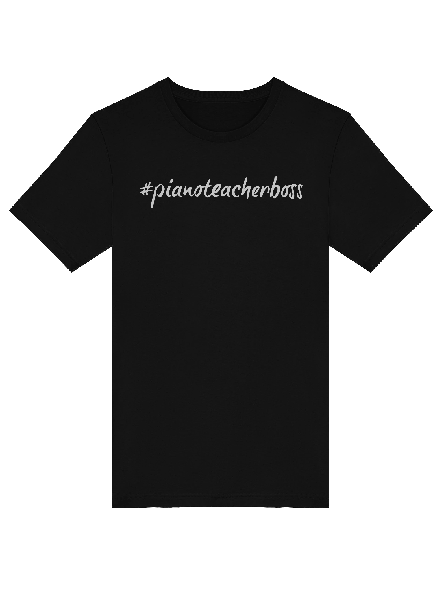 "Piano Teacher Boss" Cotton T-shirt with WHITE Script product image (5)