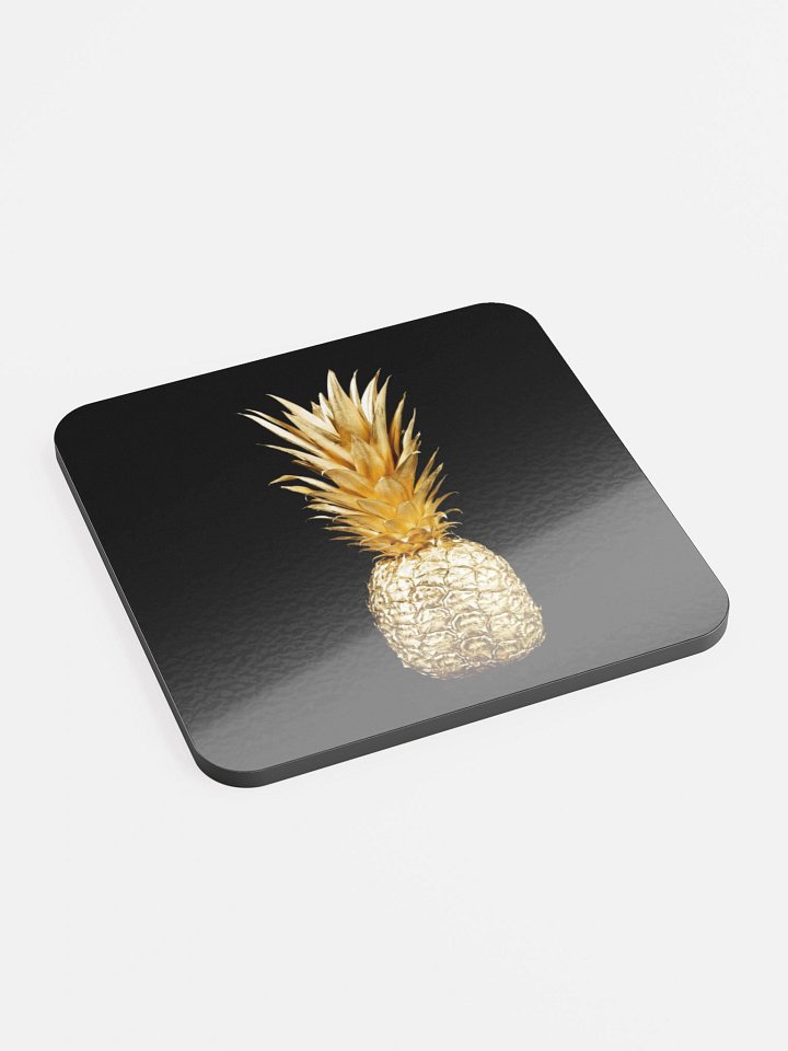Gold Pineapple Black Coaster product image (2)