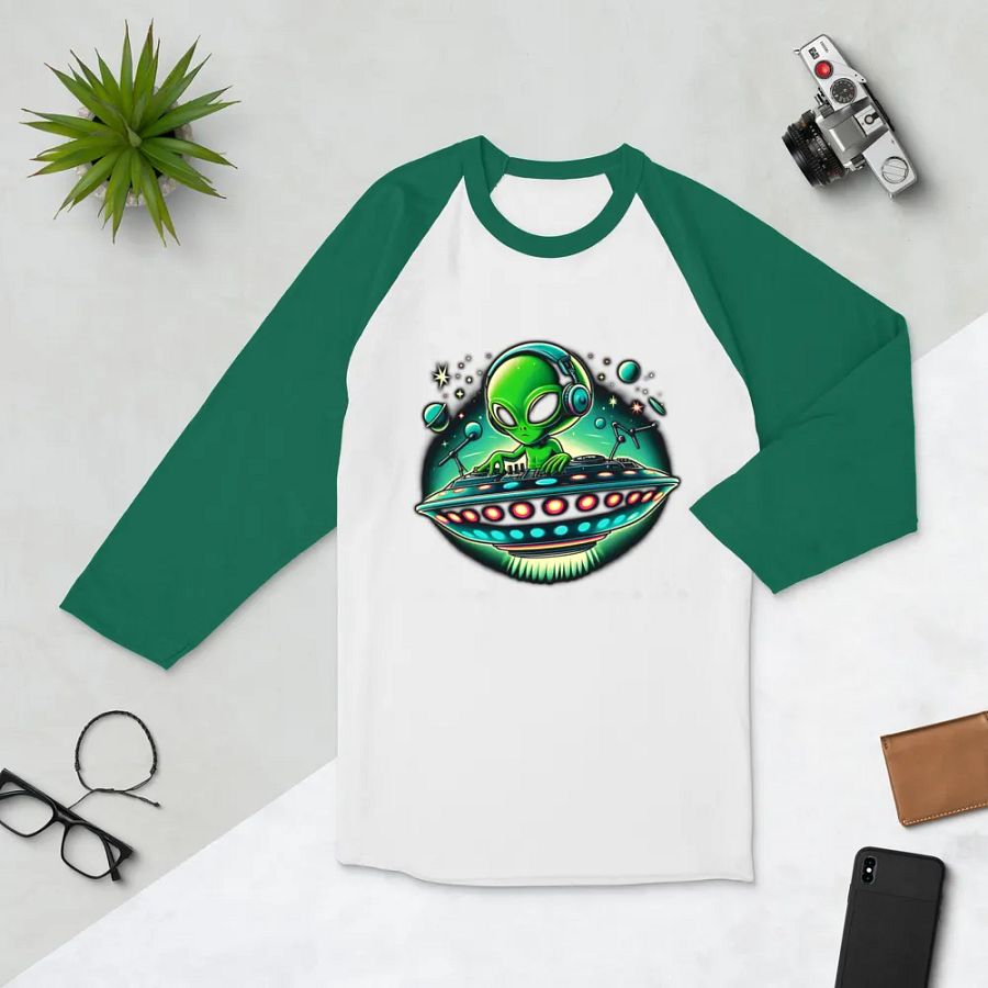 Alien DJ Baseball Style Tee - Light Torso Colors product image (60)
