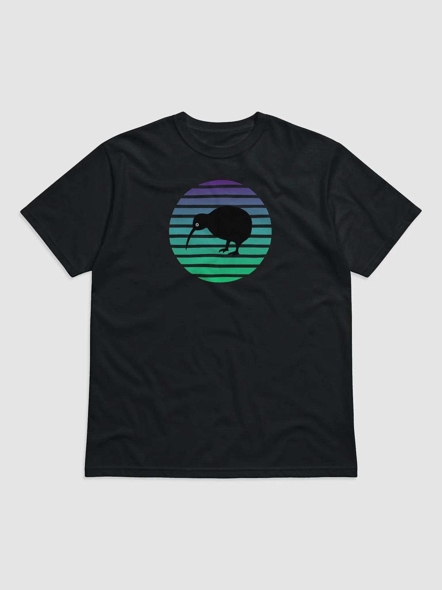 Retro Aqua Blue Sunset and Kiwi Bird product image (1)