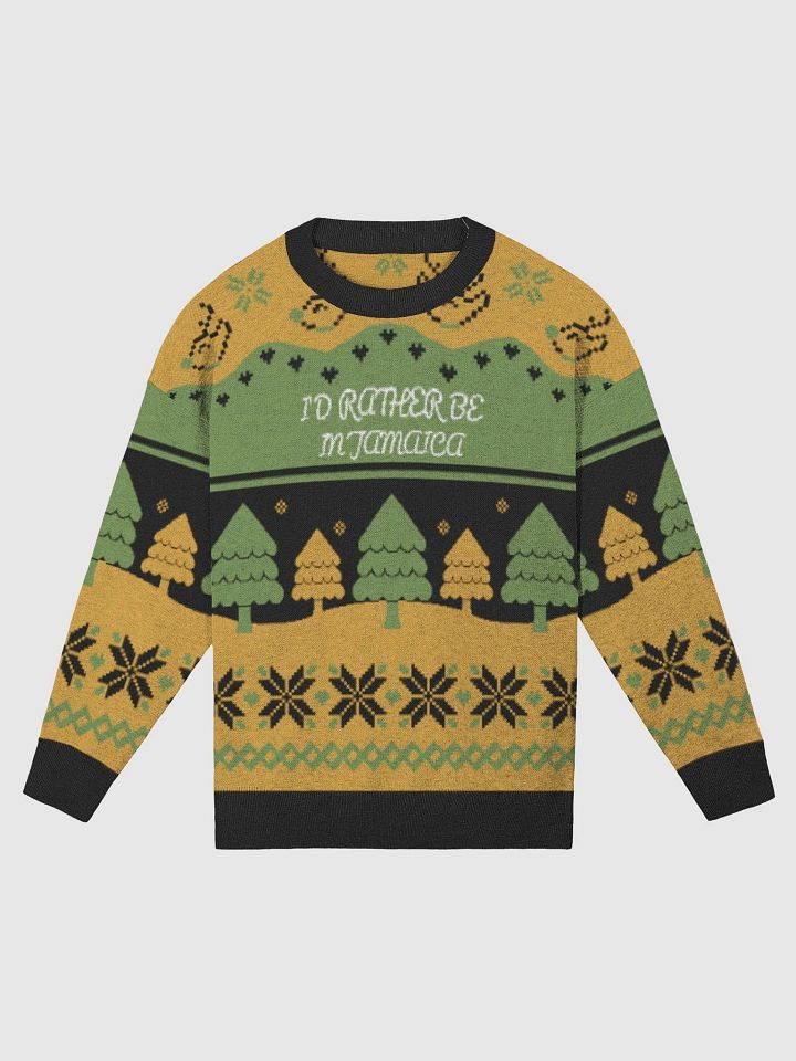 Jamaican Color Christmas Knitted Crewneck Sweater Relaxed Fit product image (1)