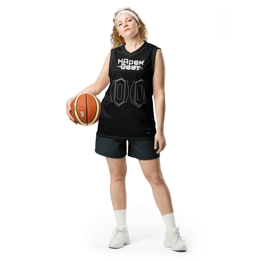 Capital NEFFEX - Black - Recycled Unisex Basketball Jersey - White HApex Gear Black Logo product image (4)