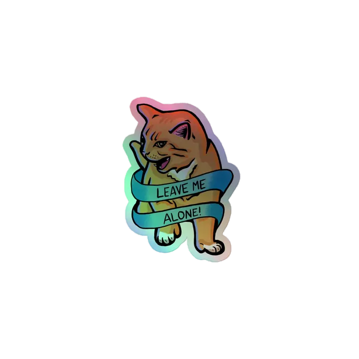 Leave Me Alone Cat Holographic Sticker product image (2)