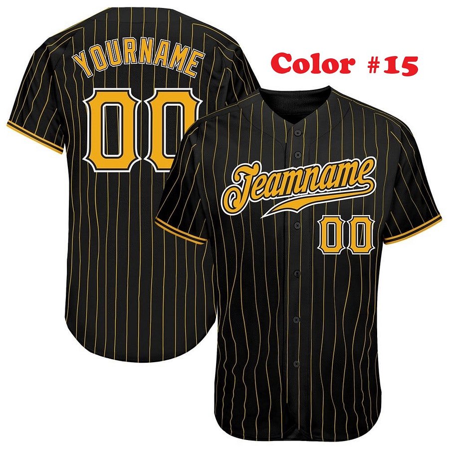 Authentic Baseball Jersey, Custom Baseball Jersey, Personalized Sport Jersey, All Color With Lines Collection product image (6)