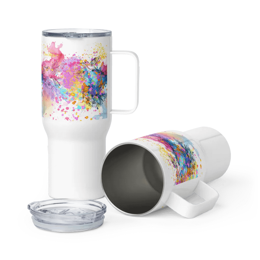 watercolor hummingbird design travel mug for arty moms daughters friends product image (6)