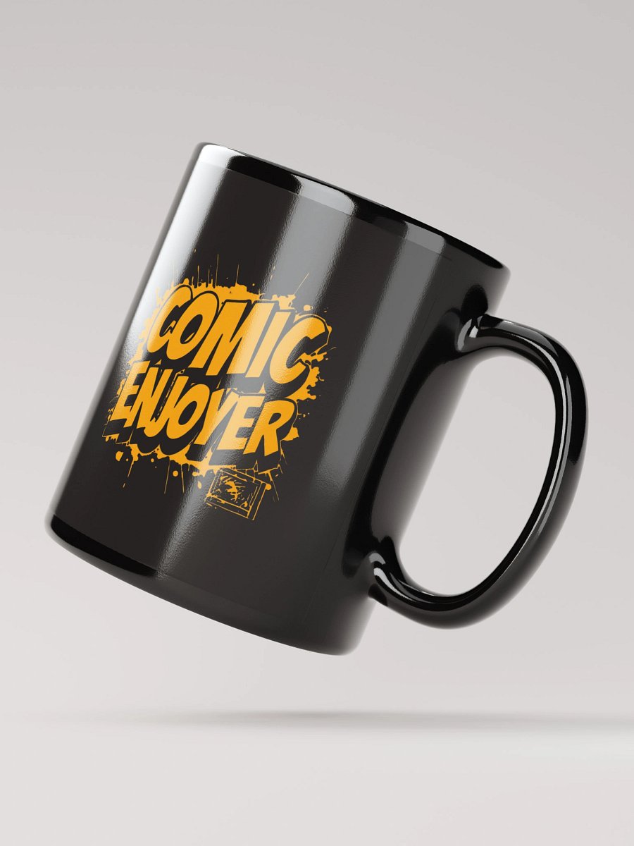Comic Enjoyer Black Coffee Mug | Sleek Nerd & Geek Gift product image (2)