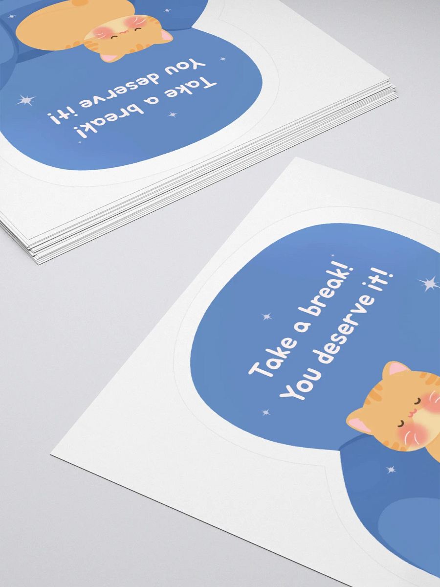 Take a break! Orange Cat Vinyl Sticker product image (4)