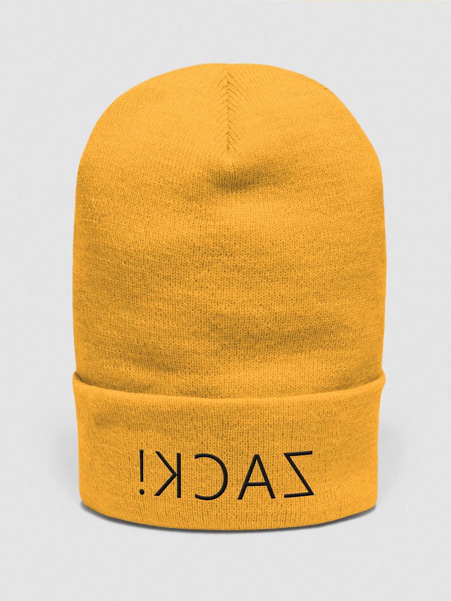 zack! Beanie mirrored Gold with Black Letters product image (1)