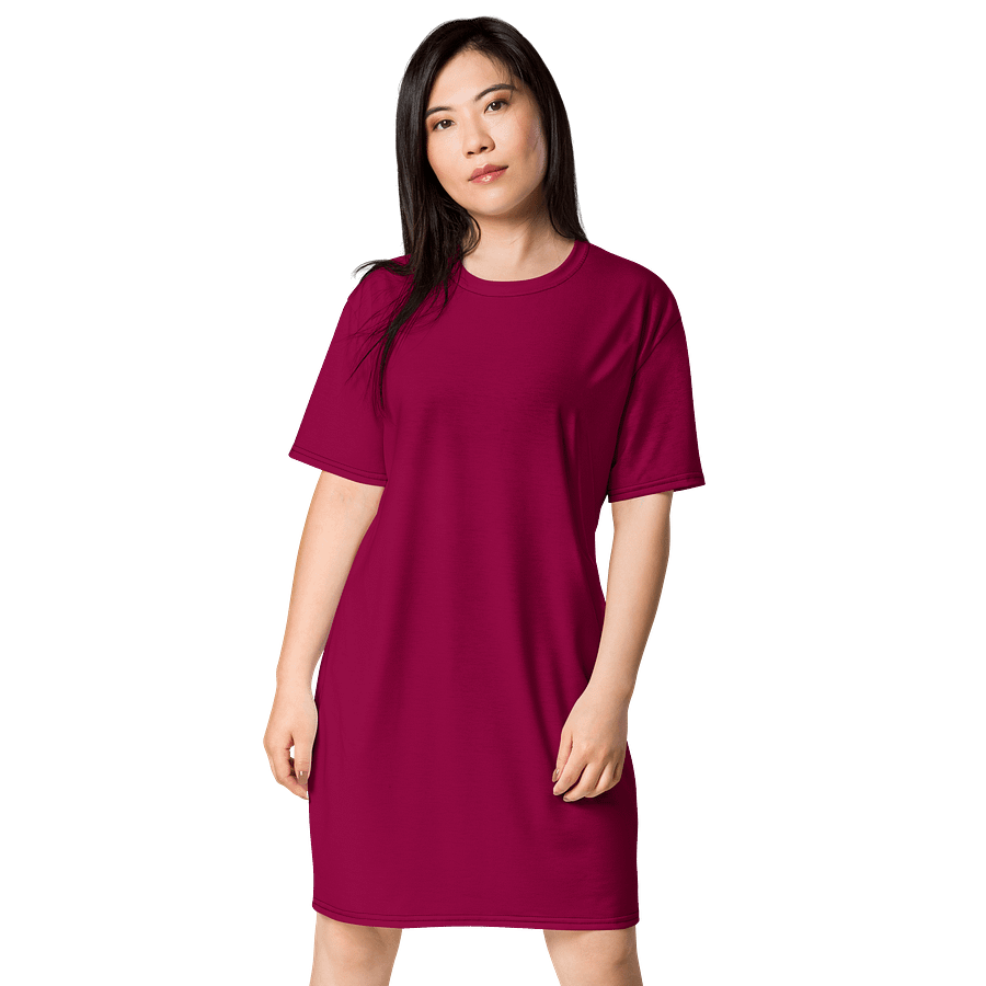 Oversized T-Shirt Dress - Deep Burgundy 2, Sizes 2XS-6XL product image (1)