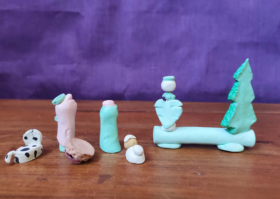 Presépio miniatura 6 peças, peça de autor, feito e pintado à mão, presente product image (11)