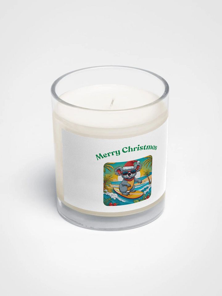 Koala Claus Surf Scene Soy Wax Candle - Green product image (2)