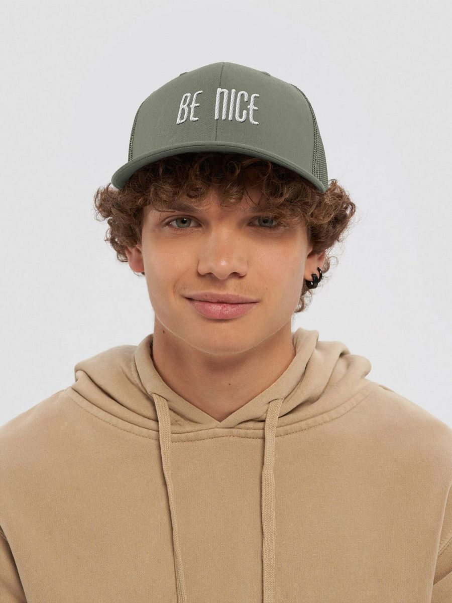 BE NICE Basics Embroidered Trucker Hat product image (4)