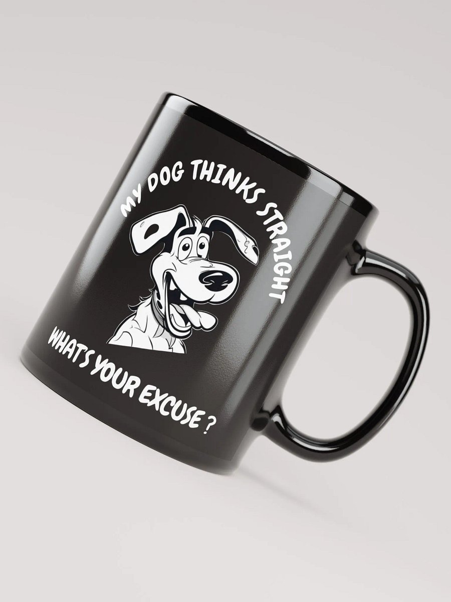 Playful Pup Black Glossy Mug product image (3)