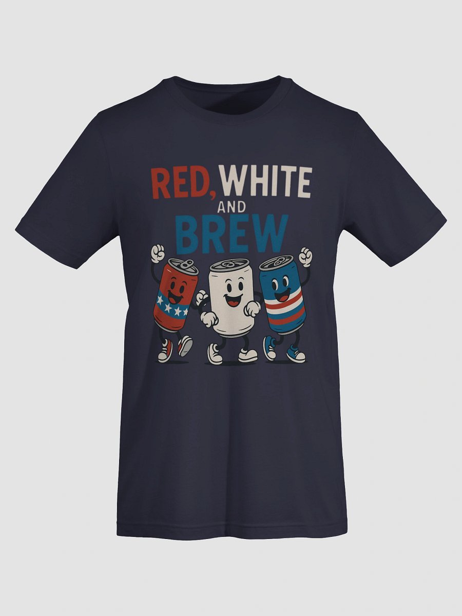 Red White and Brew 4th of July T-Shirt - Patriotic Beer & Soda Cans product image (25)