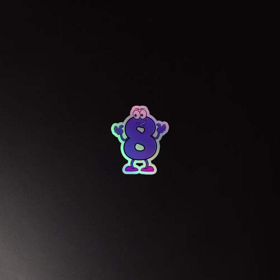 Playful Purple Number 8 Holographic Stickers product image (4)