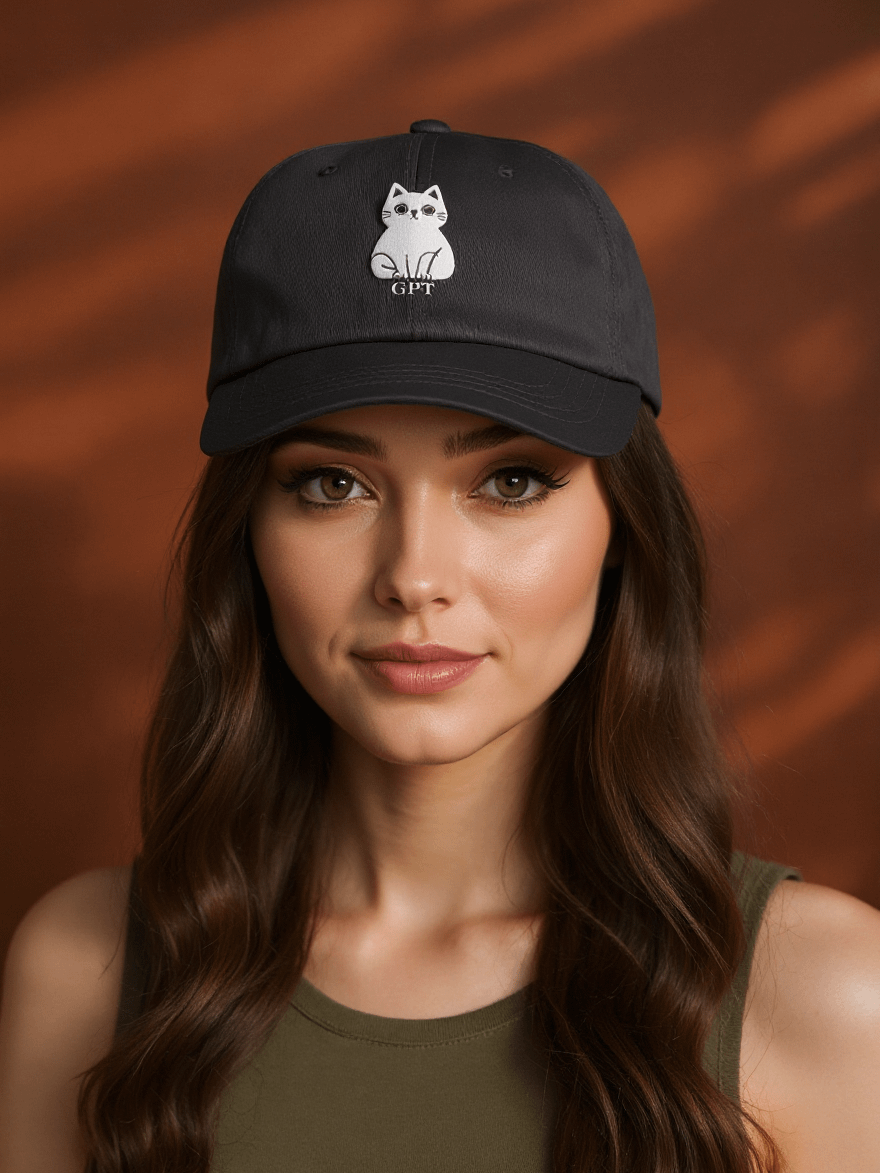Minimalist Cat Silhouette Dad Hat product image (1)