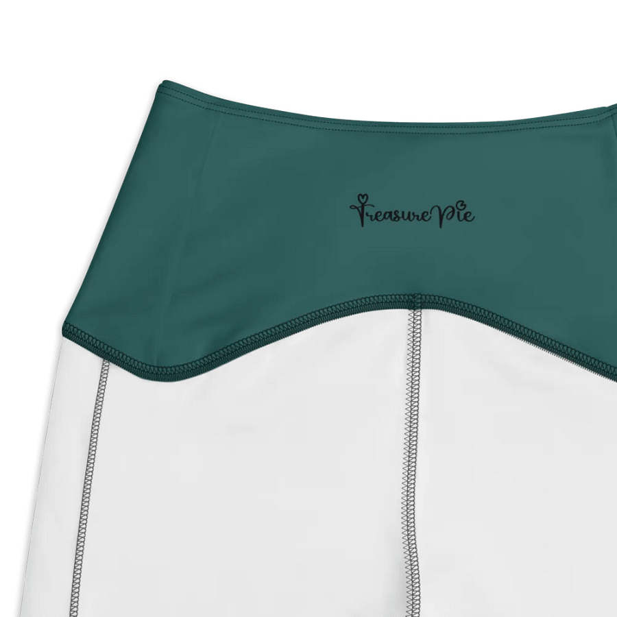 Plain Teal Green Soft Summer Women's High Waisted Premium Crossover Leggings with Pockets by Treasure Pie product image (4)