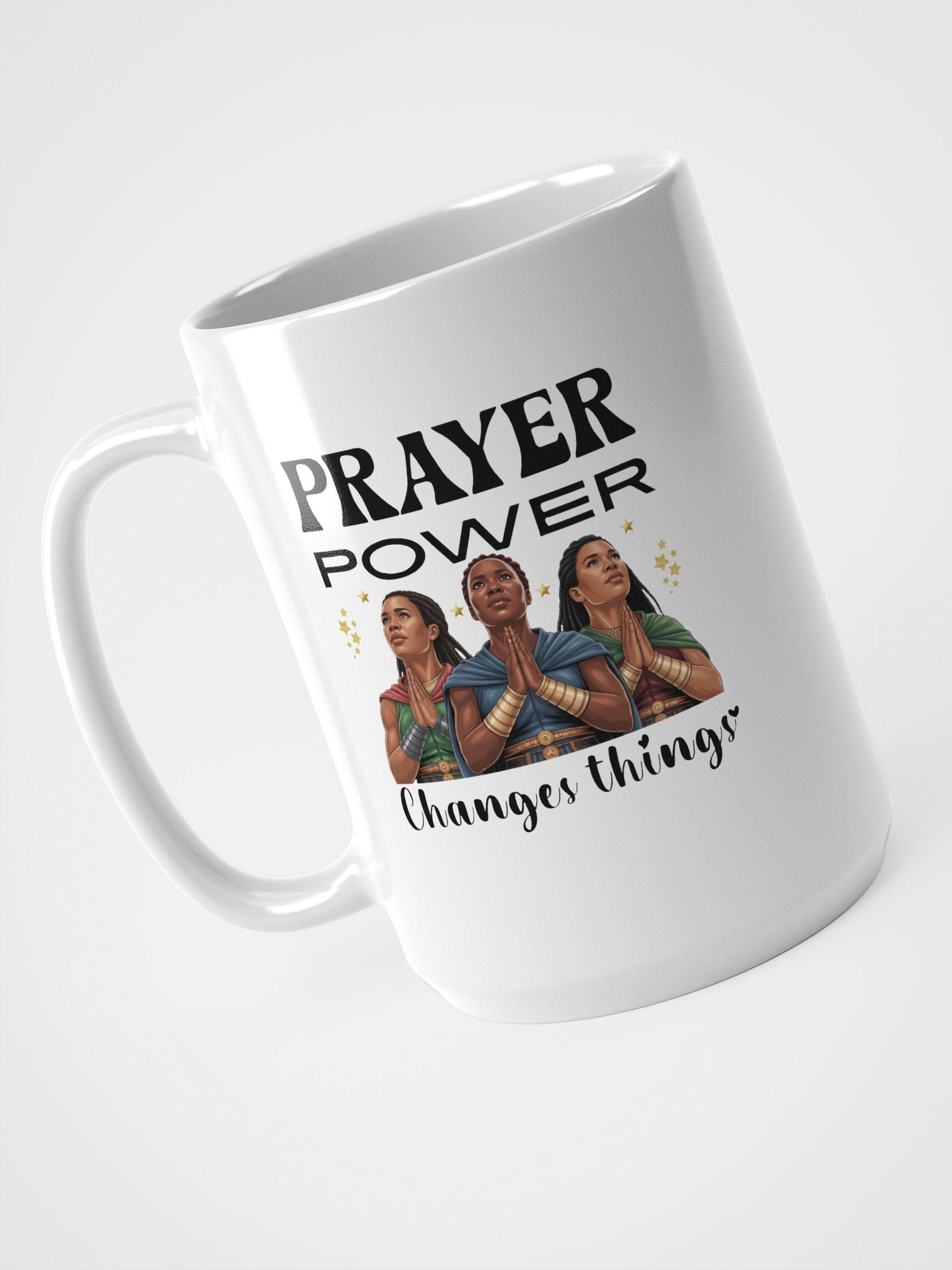 Prayer Power Changes Things, Christian Glossy White Ceramic mug. product image (3)