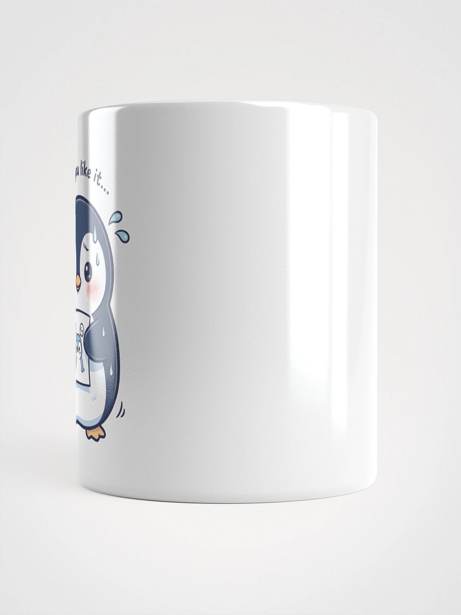 Nervous Penguin Presenting Art White Glossy Mug product image (6)
