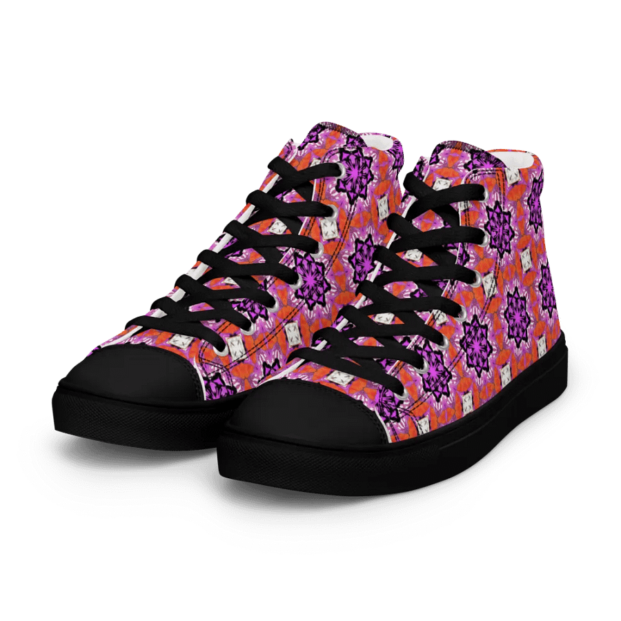 Abstract Foxy Repeating Pattern Ladies Canvas Shoe High Tops product image (4)