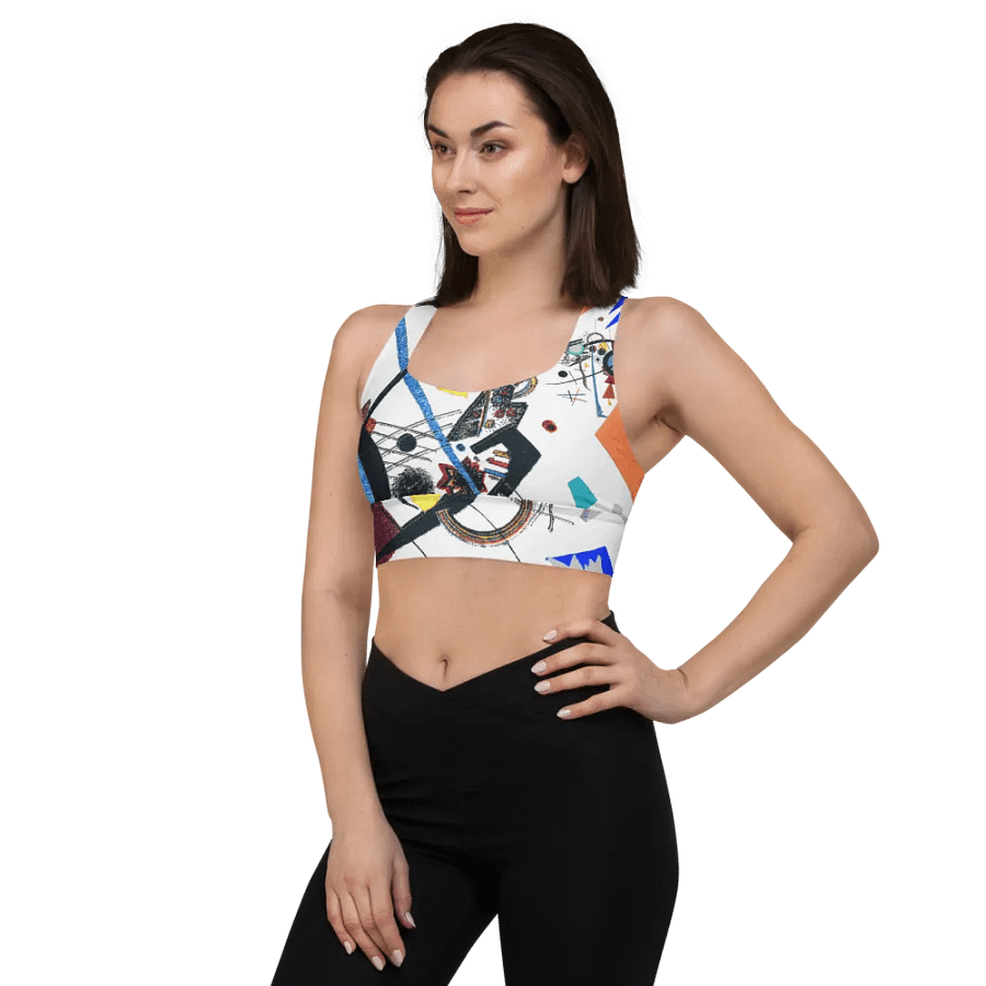 Abstract Lithographic Pattern Design Longline Sports Bra - V1 product image (4)