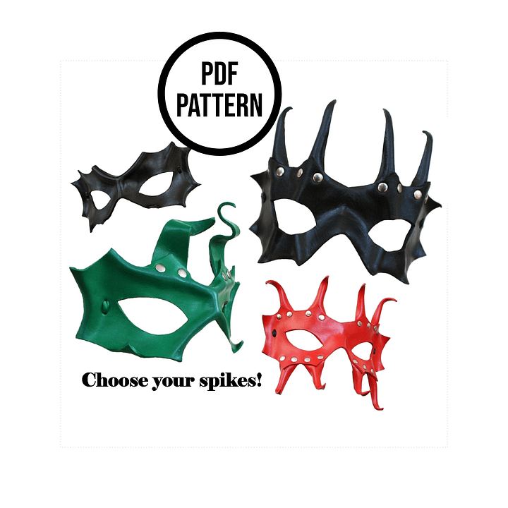 Spiked Leather Mask - Choose Your Design! PDF Pattern for Leatherwork product image (1)