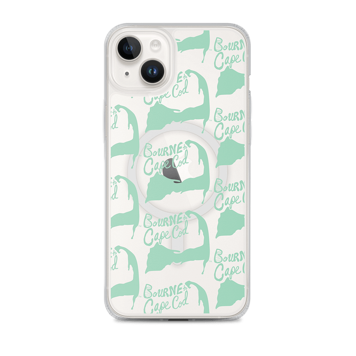 BOURNE to Cape Cod™ | MagSafe® Clear iPhone® Case | Coastal Cool Protection & Style | Vista Blue Green | Repeat Logo product image (2)