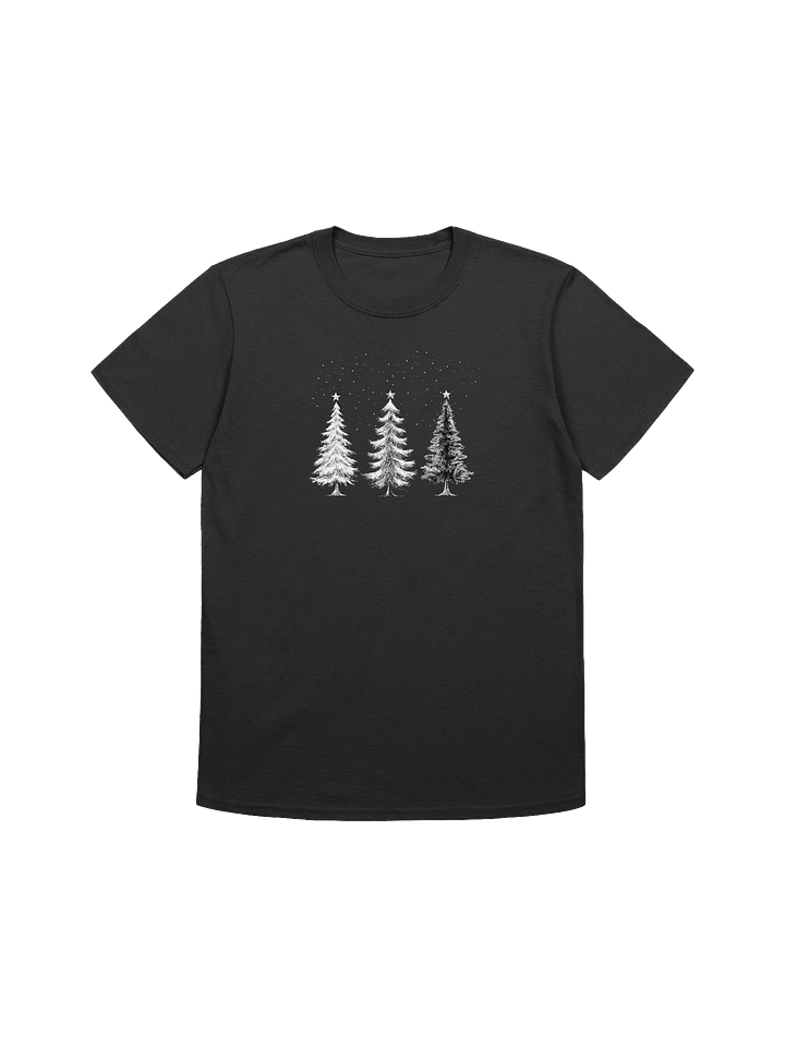 Minimalist Black and White Christmas Trees Unisex Christmas T-Shirts product image (4)