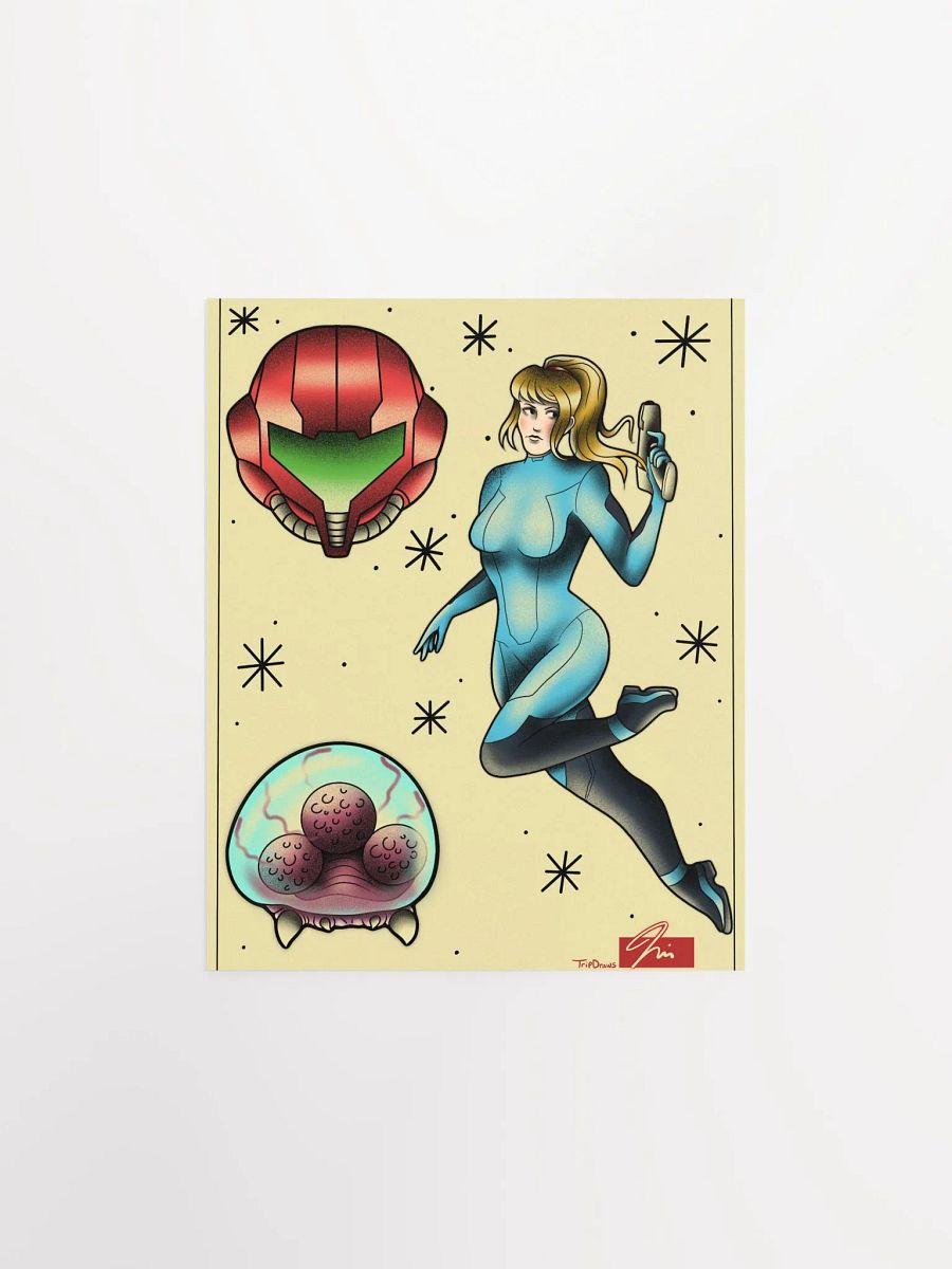 Metroid- American Traditional Flash Poster product image (1)