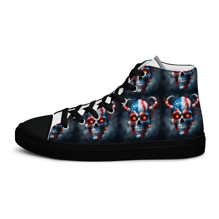 Patriotic Skulls High Top Canvas Shoes product image (8)