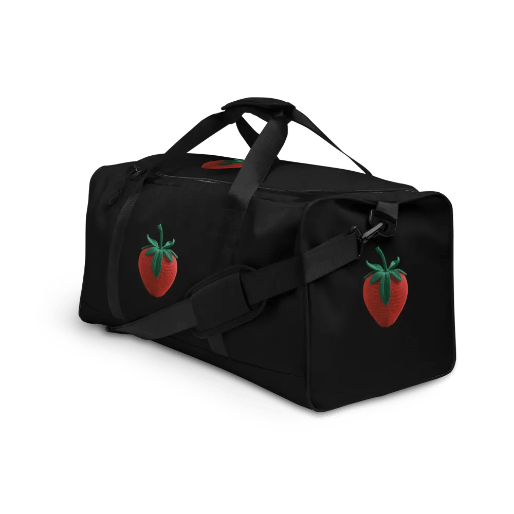 CozyAvocado Black Duffle Bag Strawberry #1 product image (10)