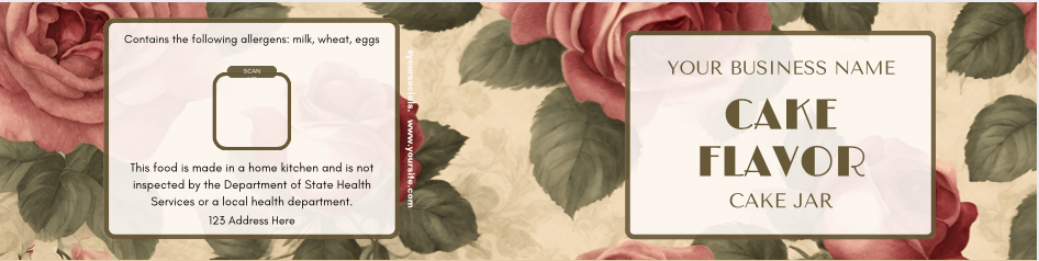 Vintage Rose Garden Cake Jar Label Templates product image (3)