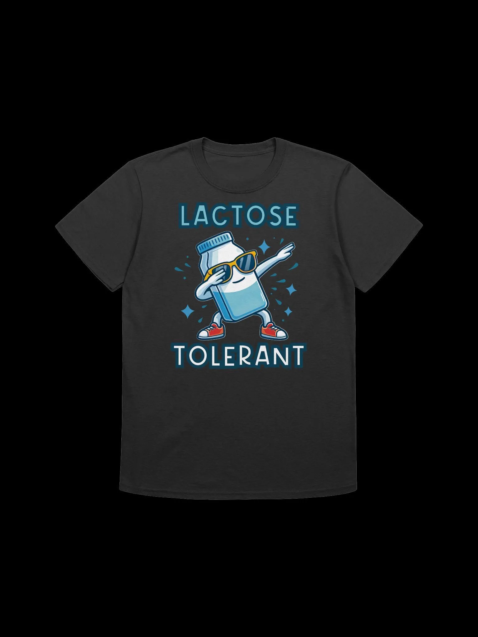 Food Lover-Lactose Tolerant Dab-Funny Milk Carton Cartoon T-Shirt product image (1)