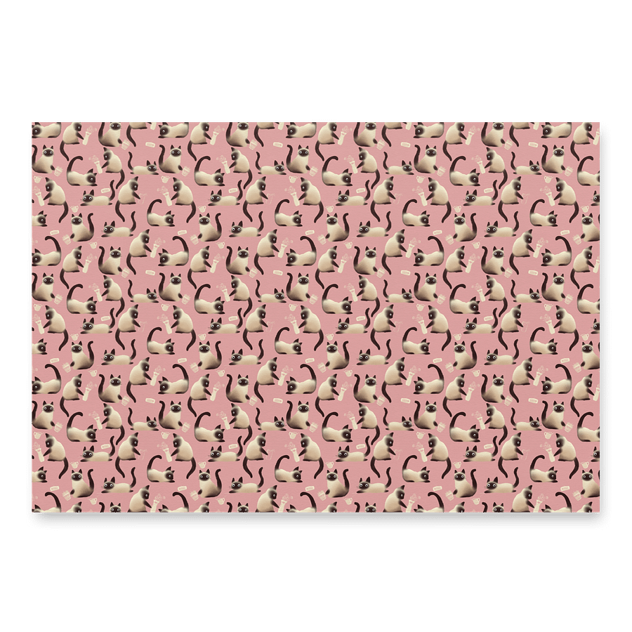 Bad Siamese Cats Knocking Stuff Over Wrapping Paper in Pink, 3 Pack product image (2)