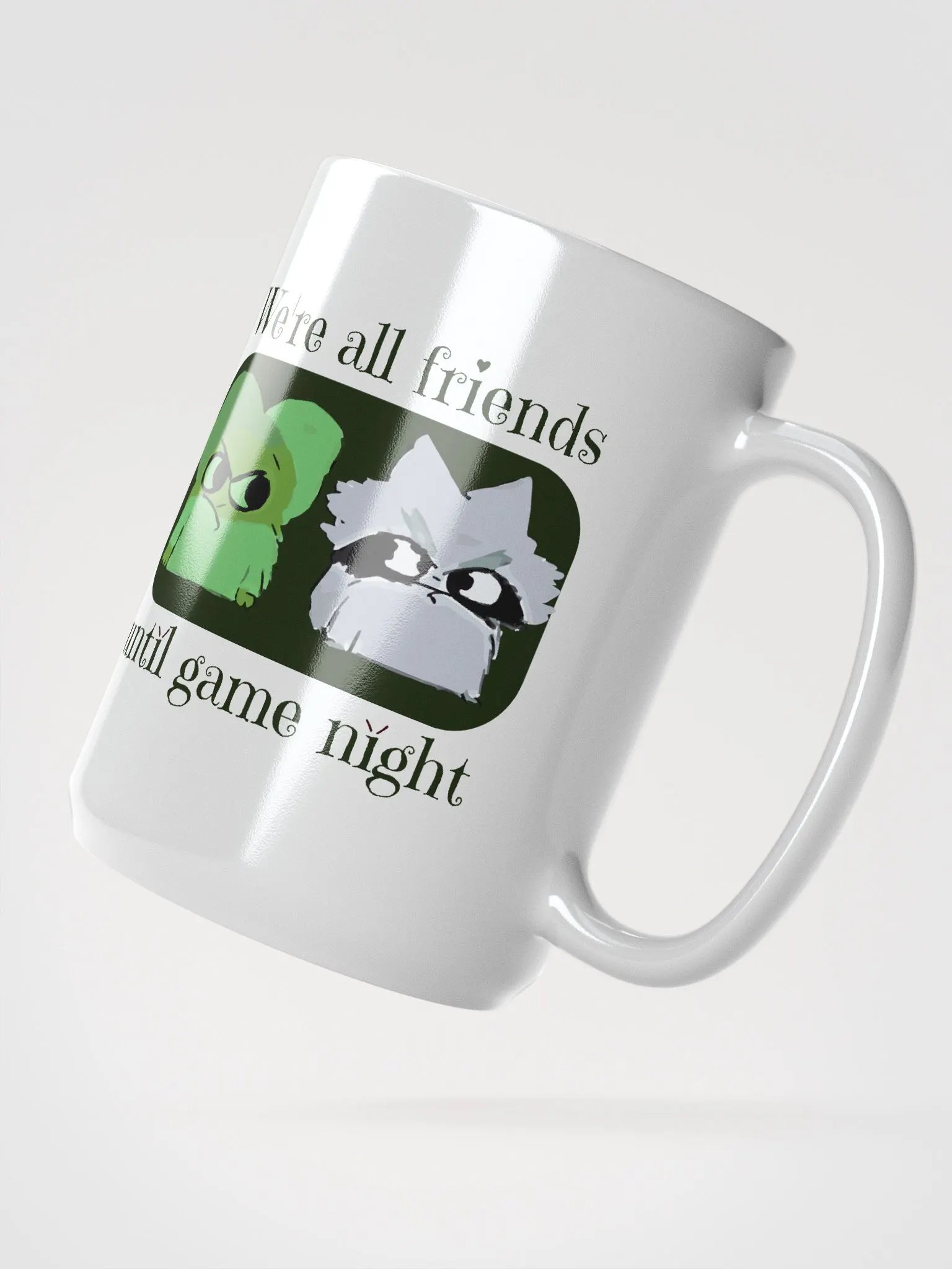Root Factions Mug for Board Gamers, large 15 oz. Coffee Cup Were All Friends Until Game Night product image (4)