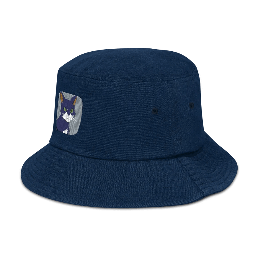 Whiskered Wanderer Denim Bucket Hat product image (4)