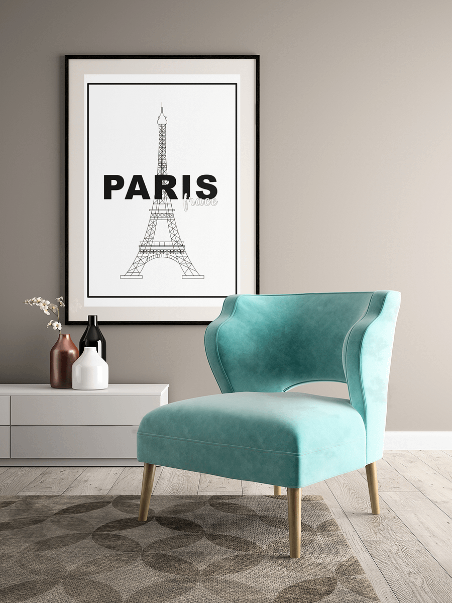 Eiffel Tower Line Art Print, Paris France Minimalist Poster, Elegant Black and White Landmark Illustration, Chic Parisian Wall Decor product image (4)