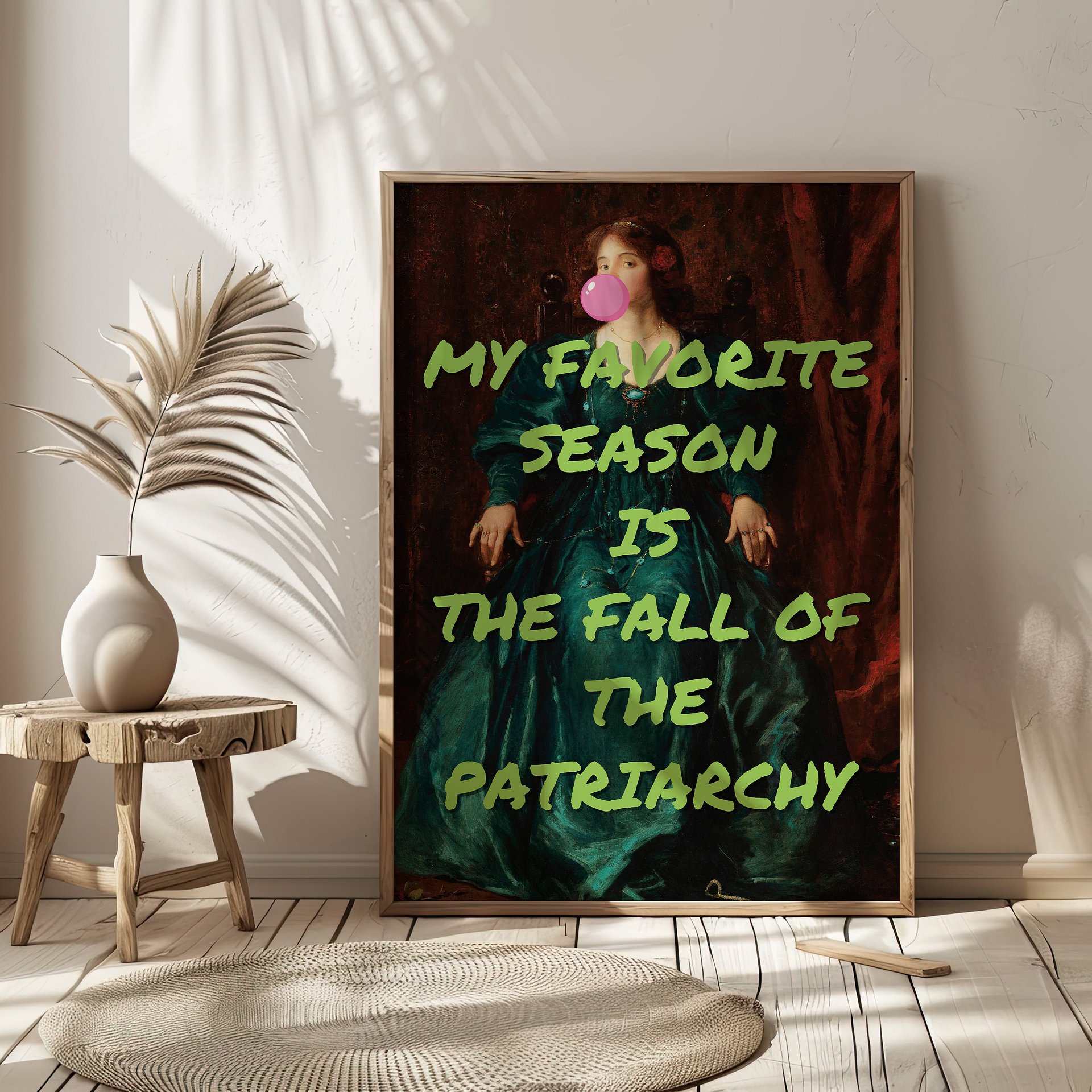 MY FAVORITE SEASON IS THE FALL OF THE PATRIARCHY Alter Vintage Art Feminist Poster product image (7)