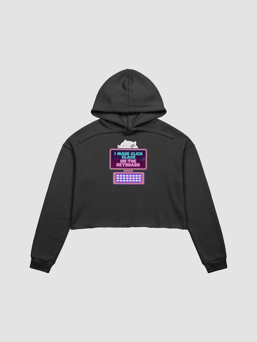 Click Clack Bongo Cat Womens Printed Crop Top Hoodie product image (2)