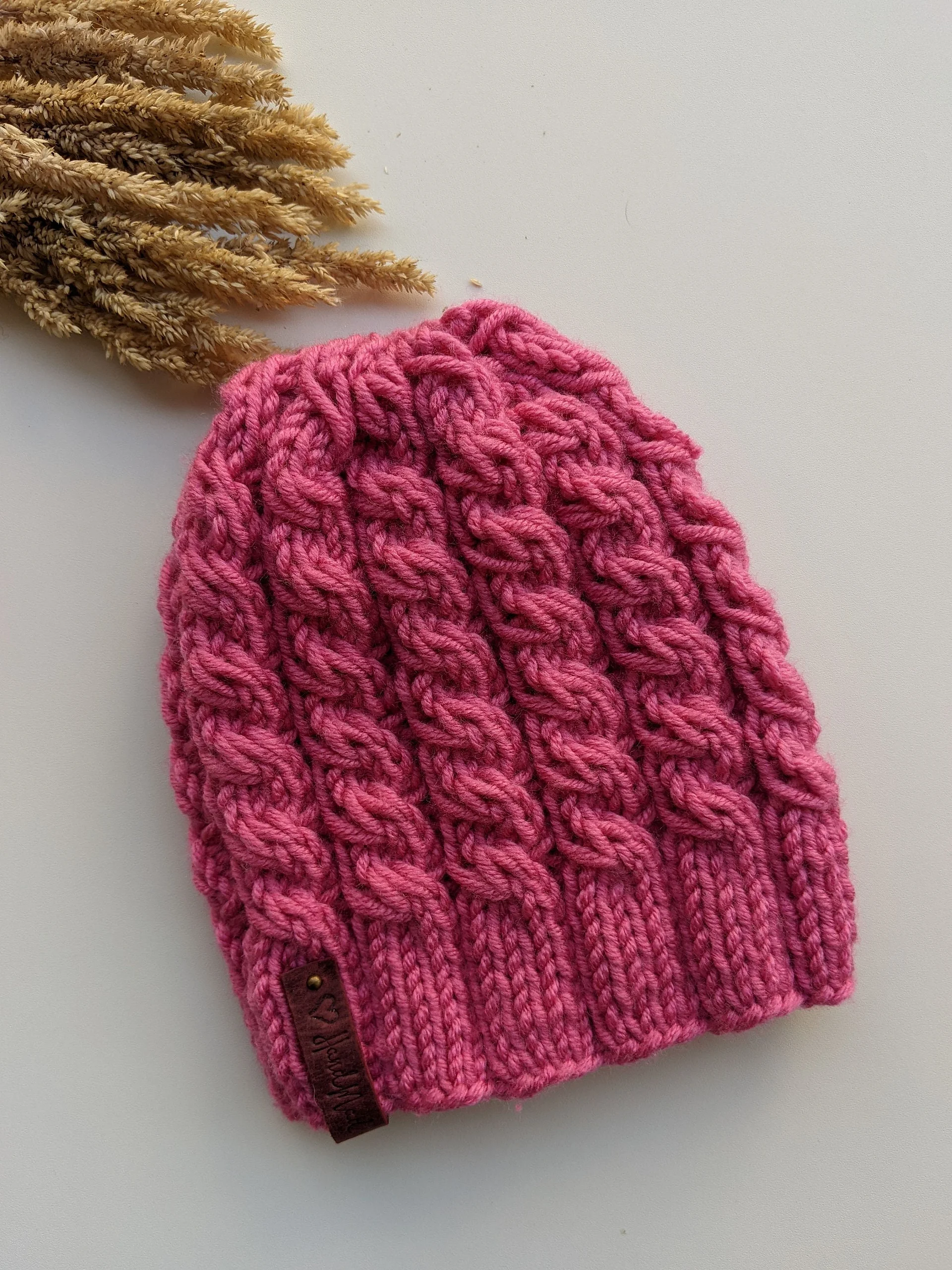 Flat Knit Cable Hat Pattern product image (4)