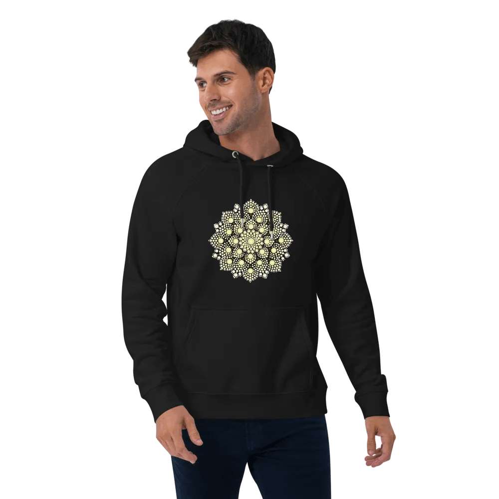 Yellow Dot Mandala Unisex Eco Hoodie product image (3)