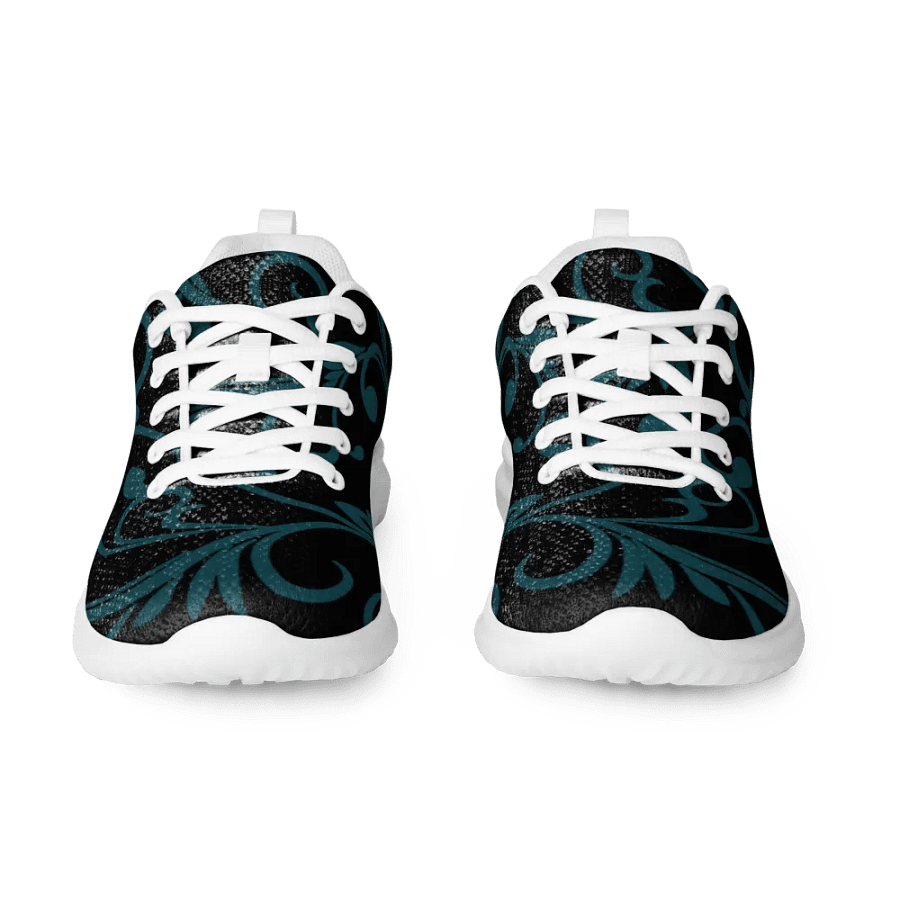 Dark Teal Twirls Women's Athletic Sneakers product image (7)