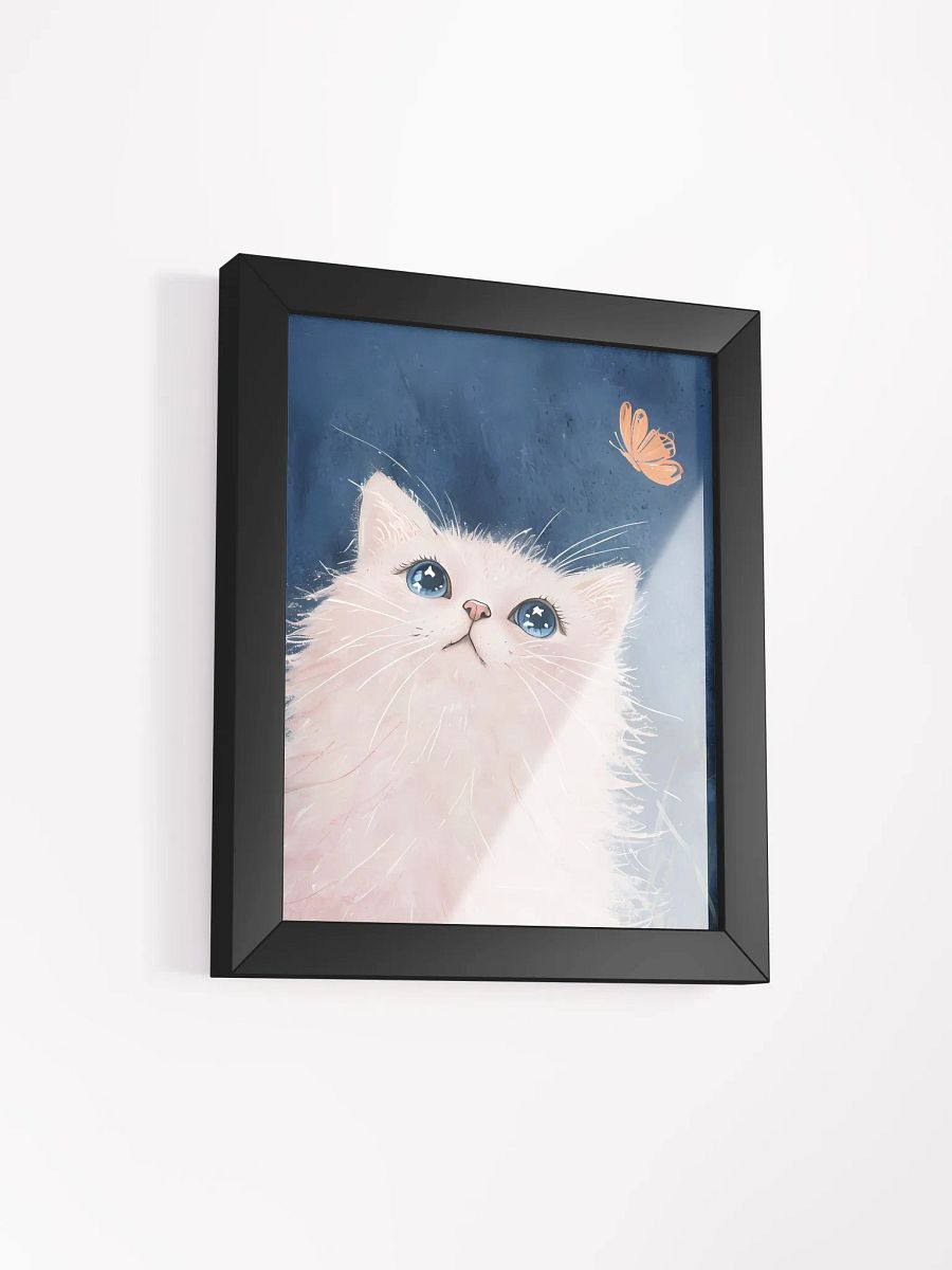 Whimsical Cat and Butterfly Framed Poster product image (3)