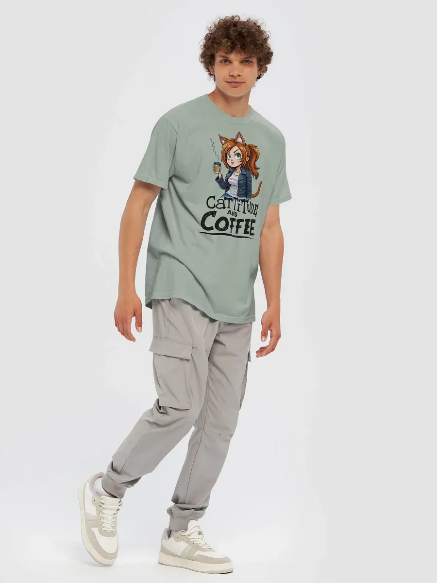Cat-Titude and Coffee Cartoon T-Shirt product image (93)