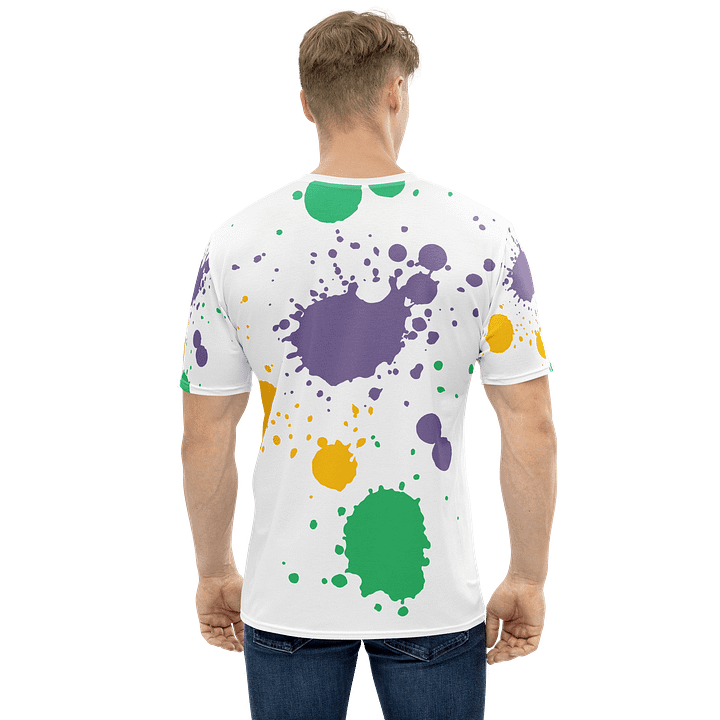Bold Fishbone Graphic on Paint-Splash Streetwear Tee product image (1)