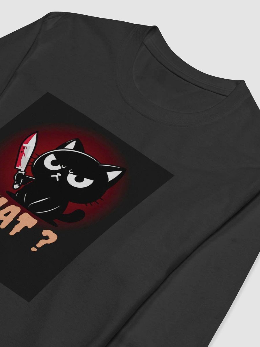 Angry Cute Black Cat Long Sleeve Shirt product image (6)