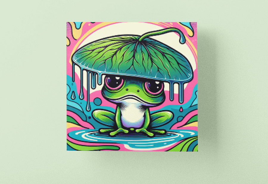 Colorfull Retro Frog Poster in Five Sizes product image (2)