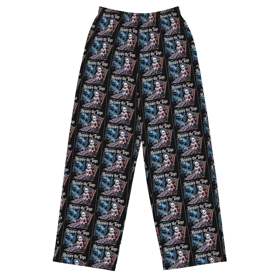 Midnight Veil Designs 'Beware the Toys' Gothic All-Over Print Wide-Leg Pants product image (1)