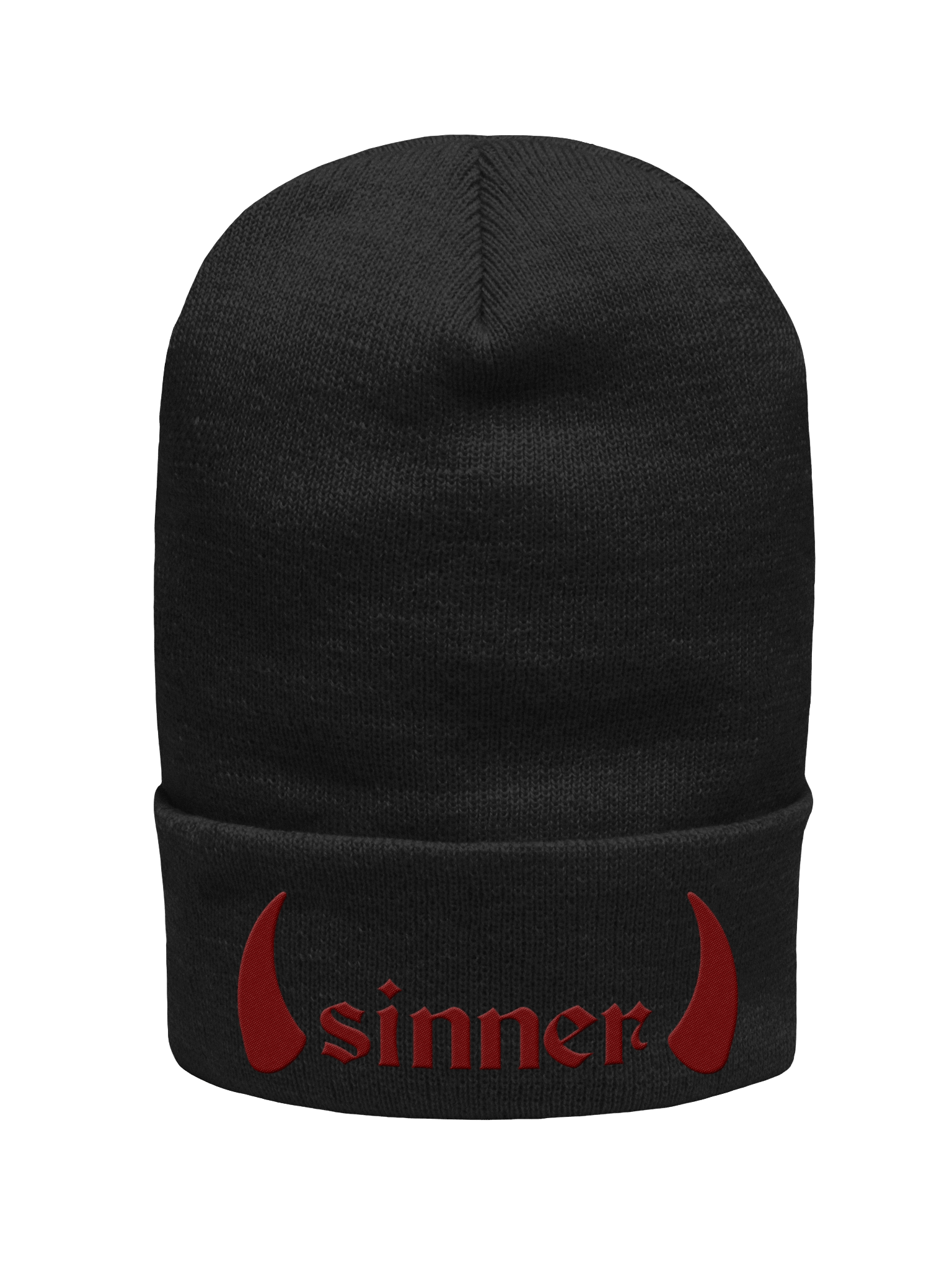 Sinner Horns Beanie Blk product image (1)